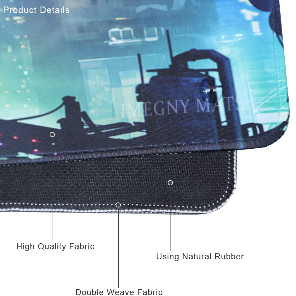 Imegny Extended Gaming Mouse Pad, Portable Mat for Keyboard & Mouse with Stitched Edges + Non-Slip
