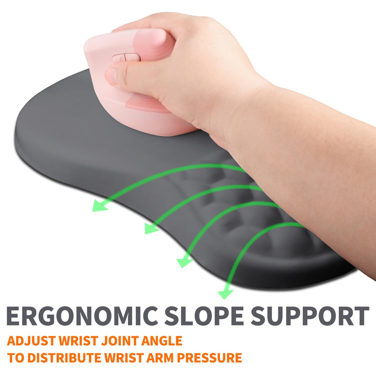 Armanza Ergonomic Joint Wrist Support Mouse Pad with Memory Foam Cushion Massage Bump, Carpal