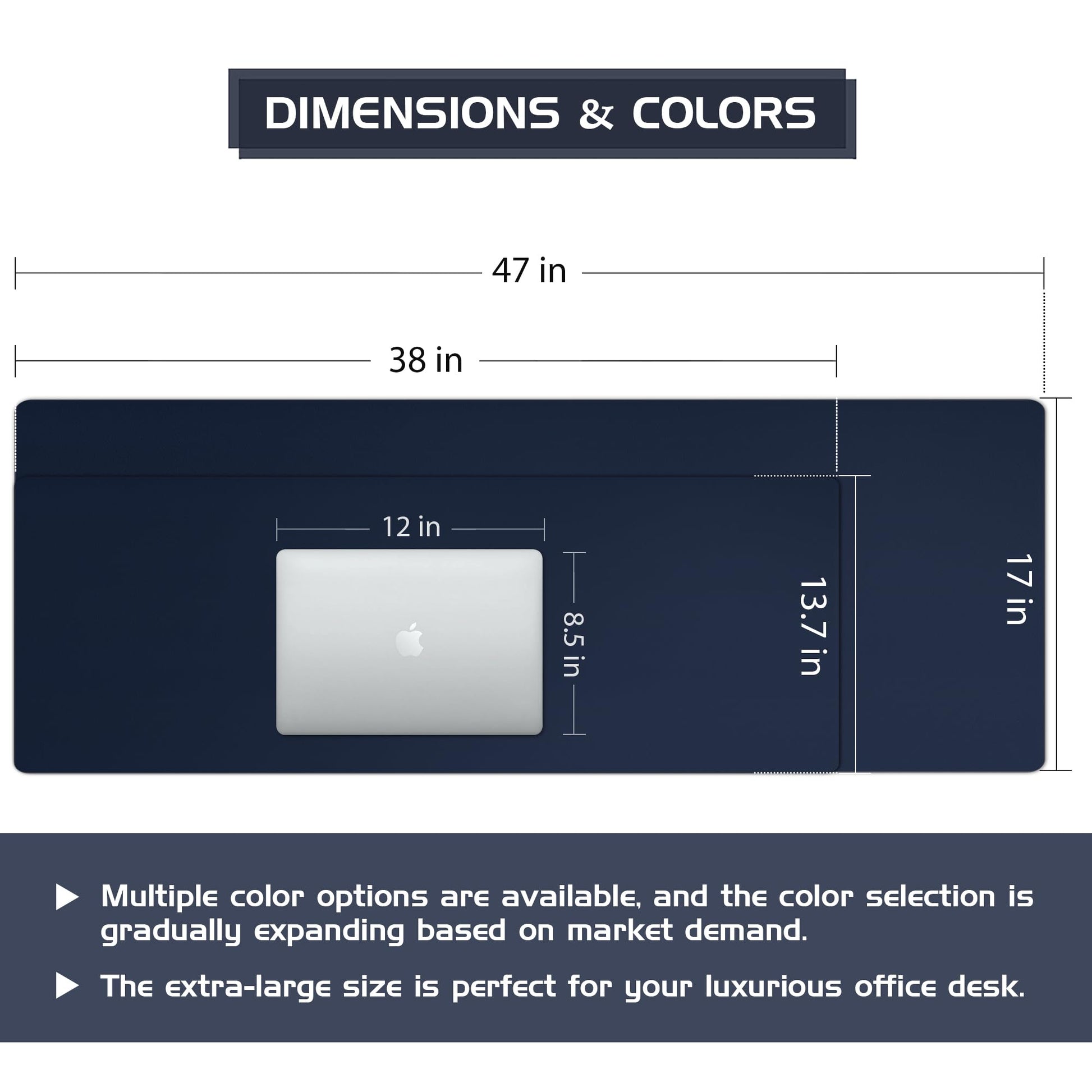 Aothia Leather Desk Pad Protector - Large Mouse Pad, Office Desk Mat, Non-Slip PU Leather Desk