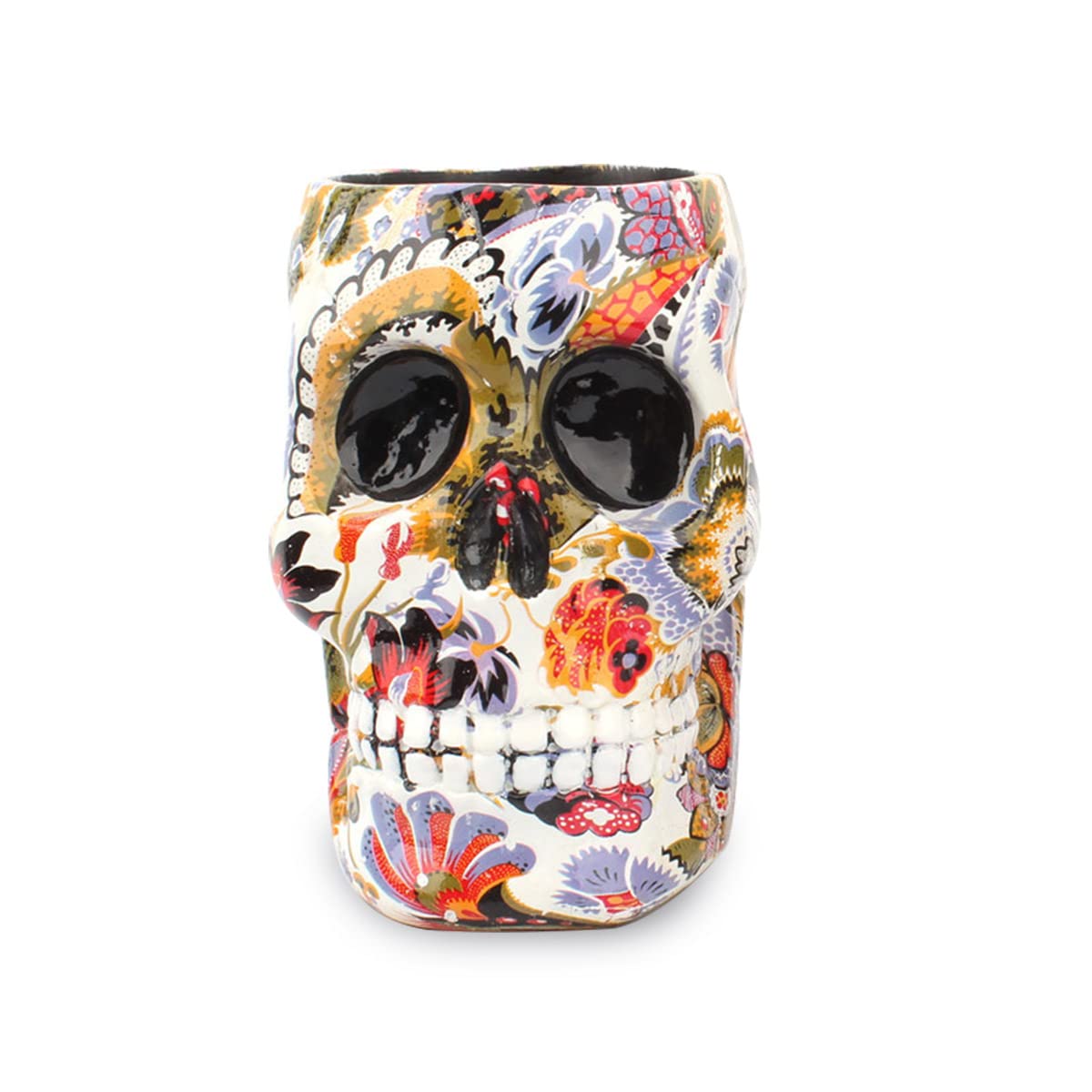 UnionKK 1 PCS Skull Pencil Holder Skeleton Pen Storage Organizer for Office Desk Skull Head Makeup