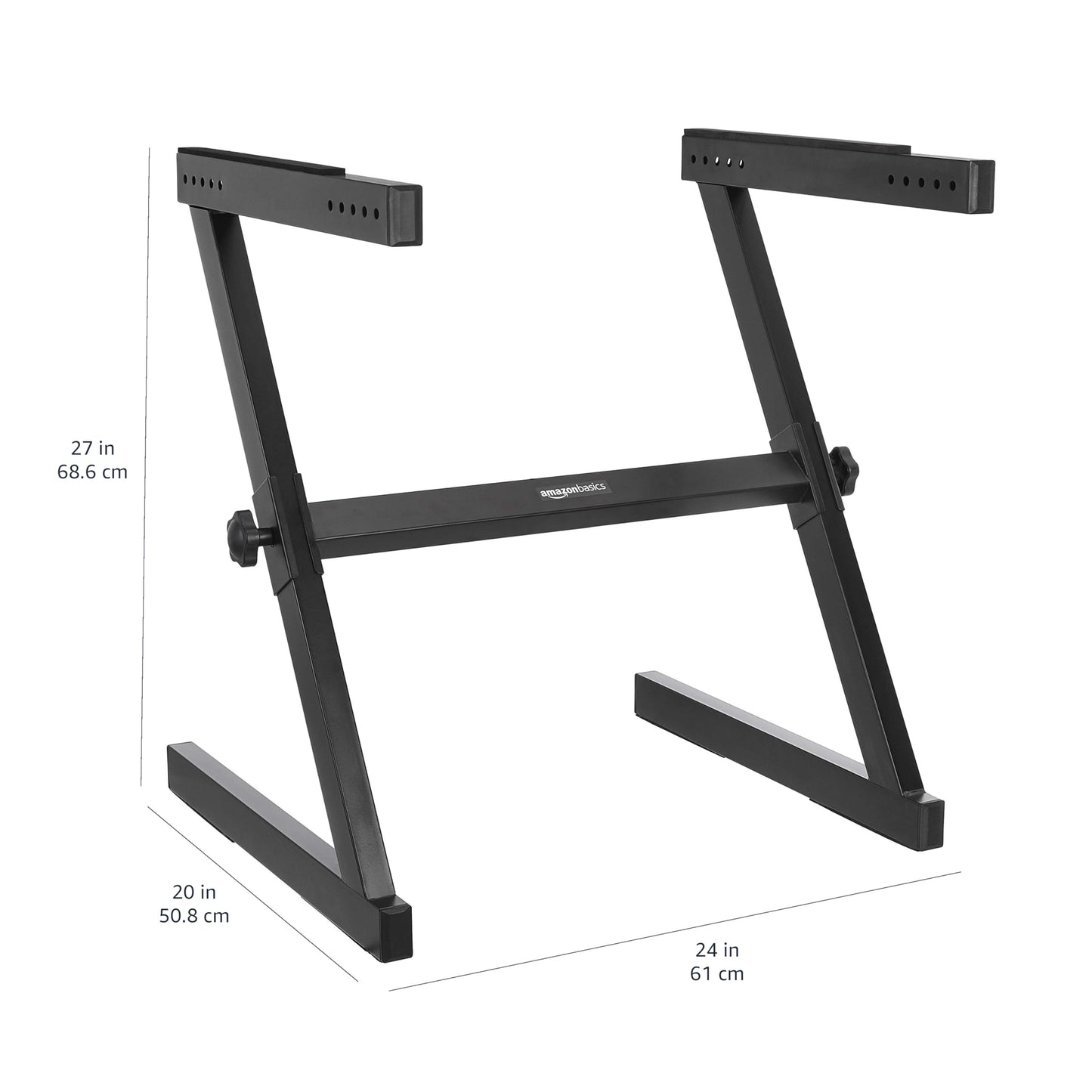 Amazon Basics Fixed Height Keyboard and Piano Stand, Z-Shape, Black, For Compact Space, Carpet