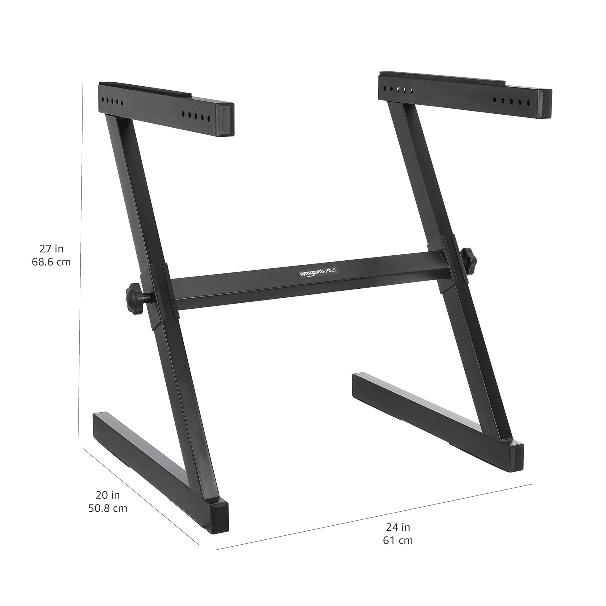 Amazon Basics Fixed Height Keyboard and Piano Stand, Z-Shape, Black, For Compact Space, Carpet