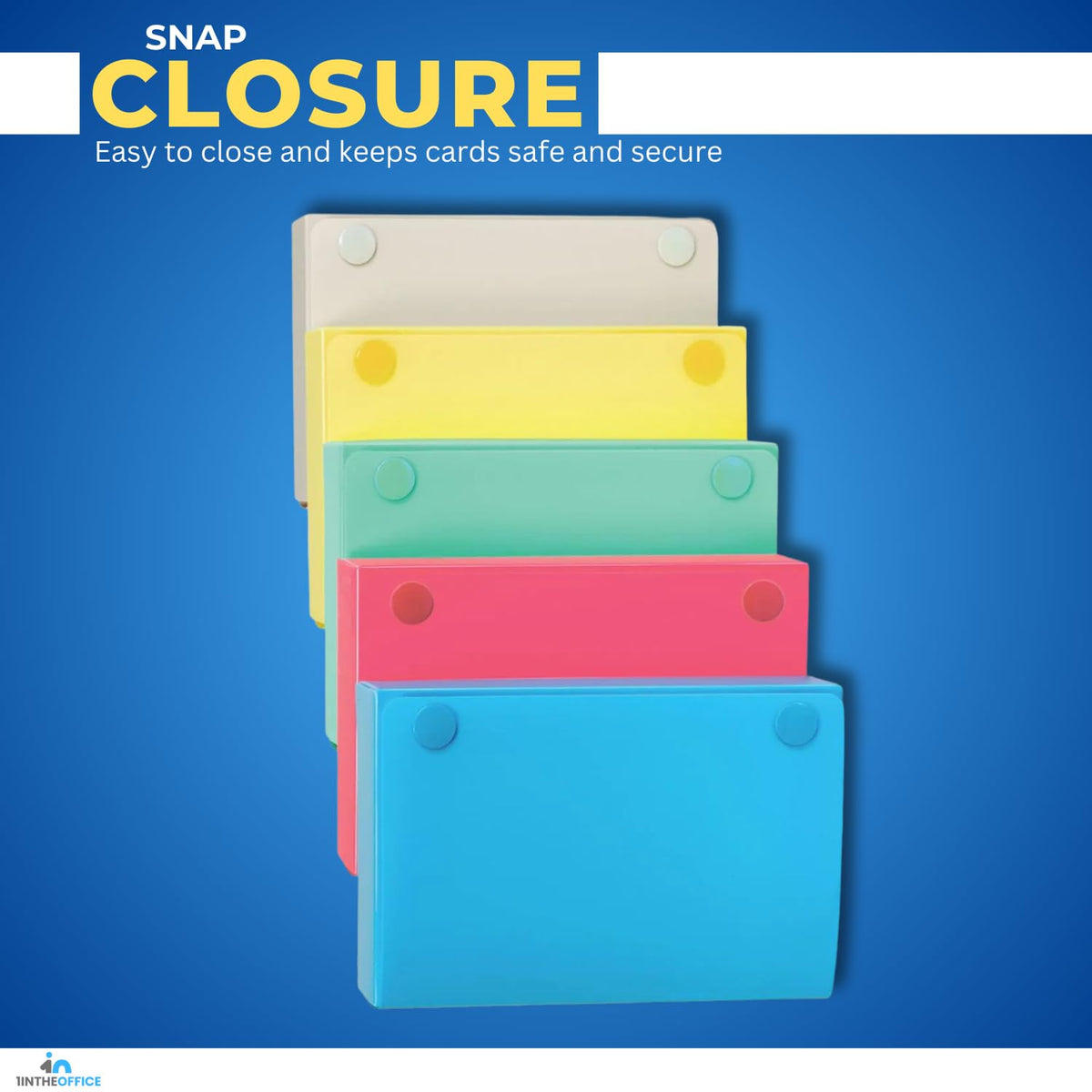 1InTheOffice Index Card Case, 3" x 5" Index Card Holder, Assorted Colors (4 Pack)