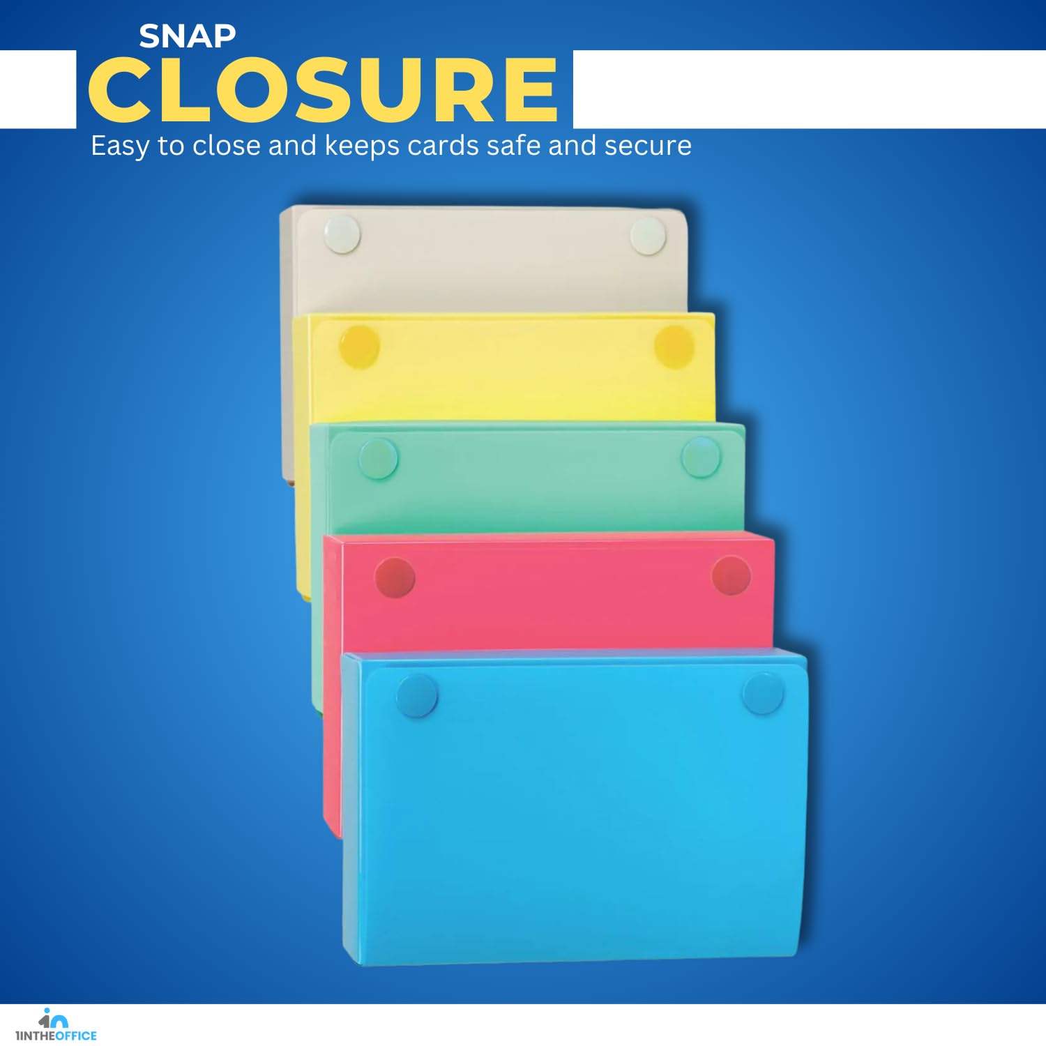 1InTheOffice Index Card Case, 3" x 5" Index Card Holder, Assorted Colors (4 Pack)