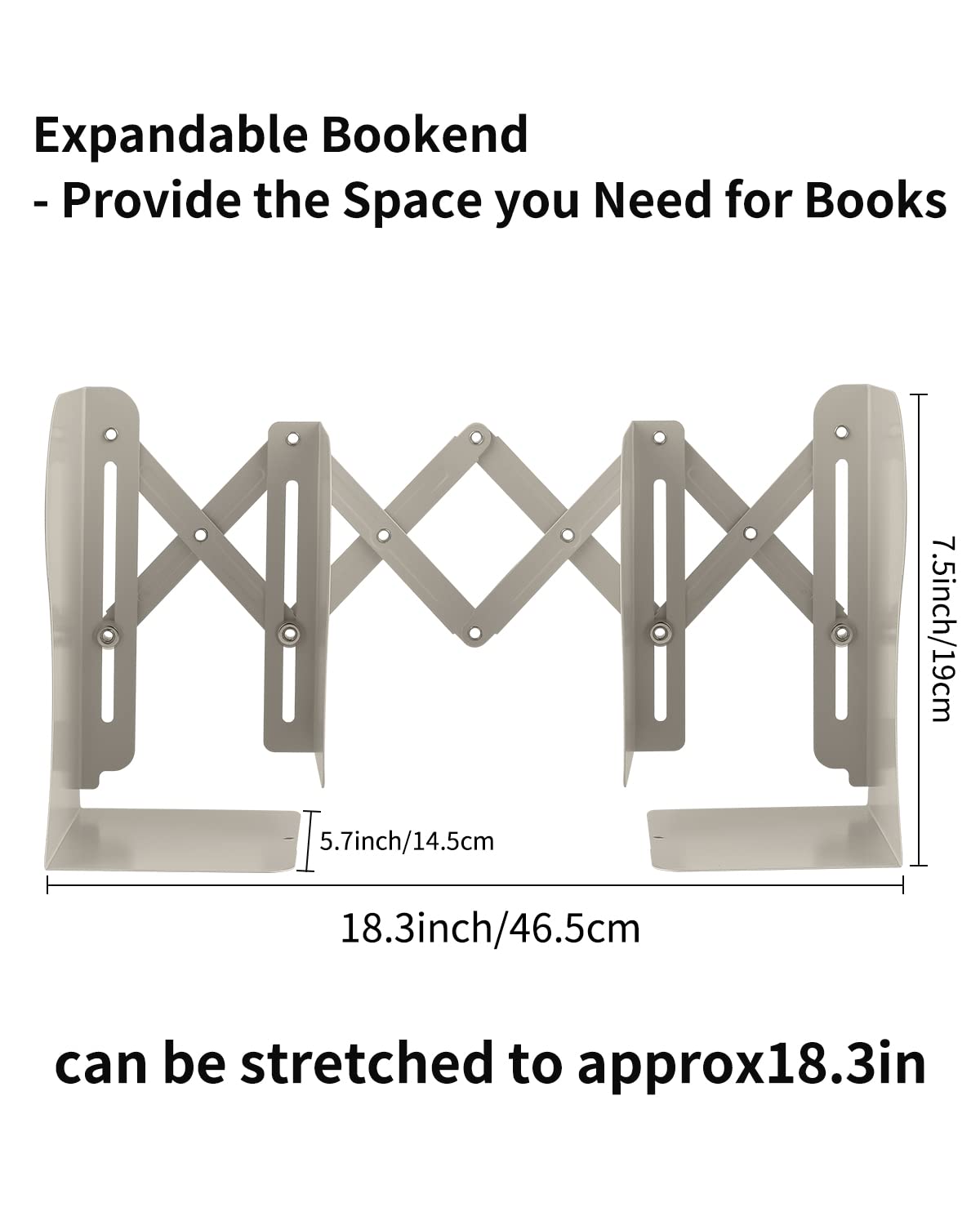 MSDADA Adjustable Bookends, Book Ends for Heavy Books, Expandable Book Organizer for Desk, Shelf