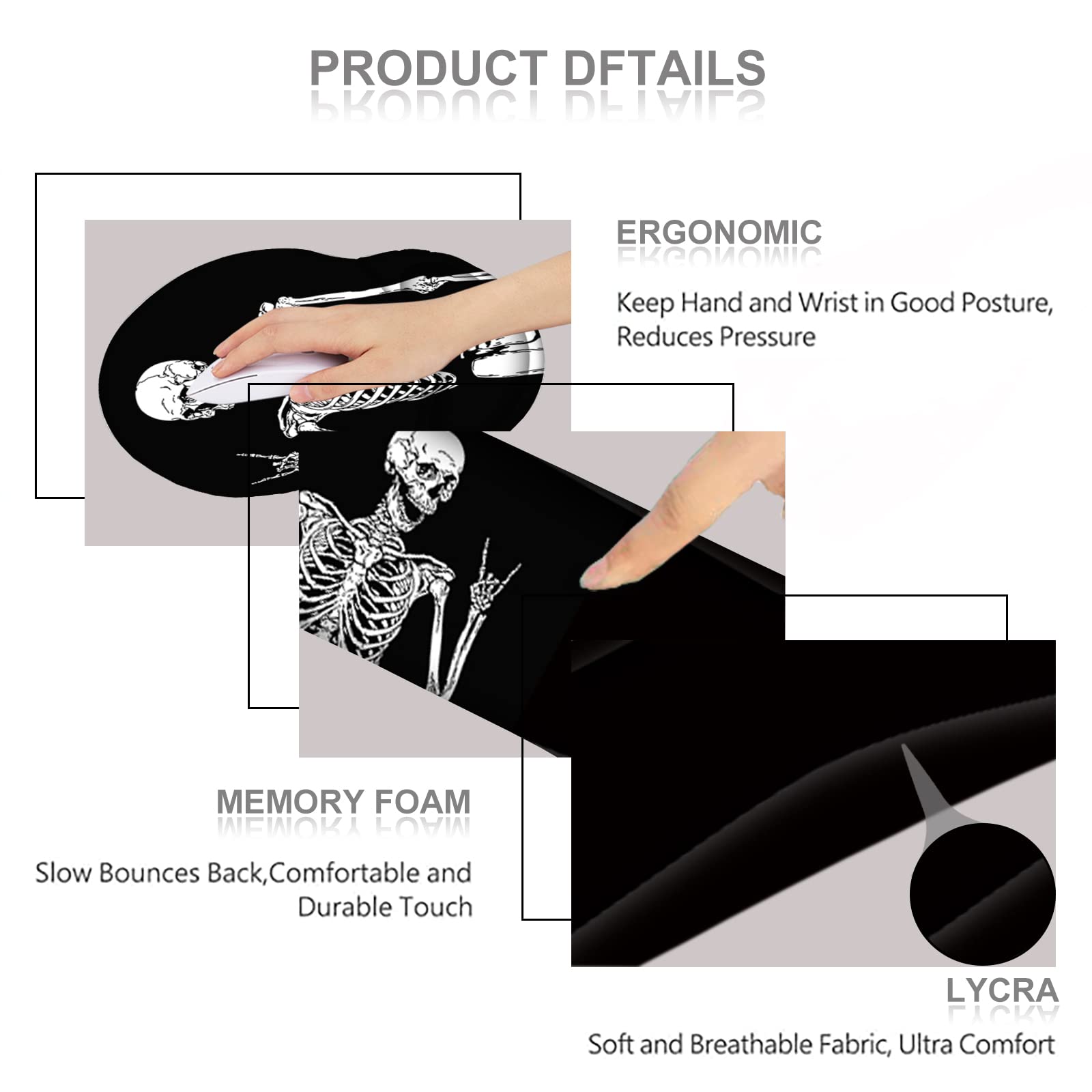 ArtSo Mouse Pad Keyboard Wrist Rest Support Ergonomic, Upgraded Cushion Mousepad Gel Memory Foam