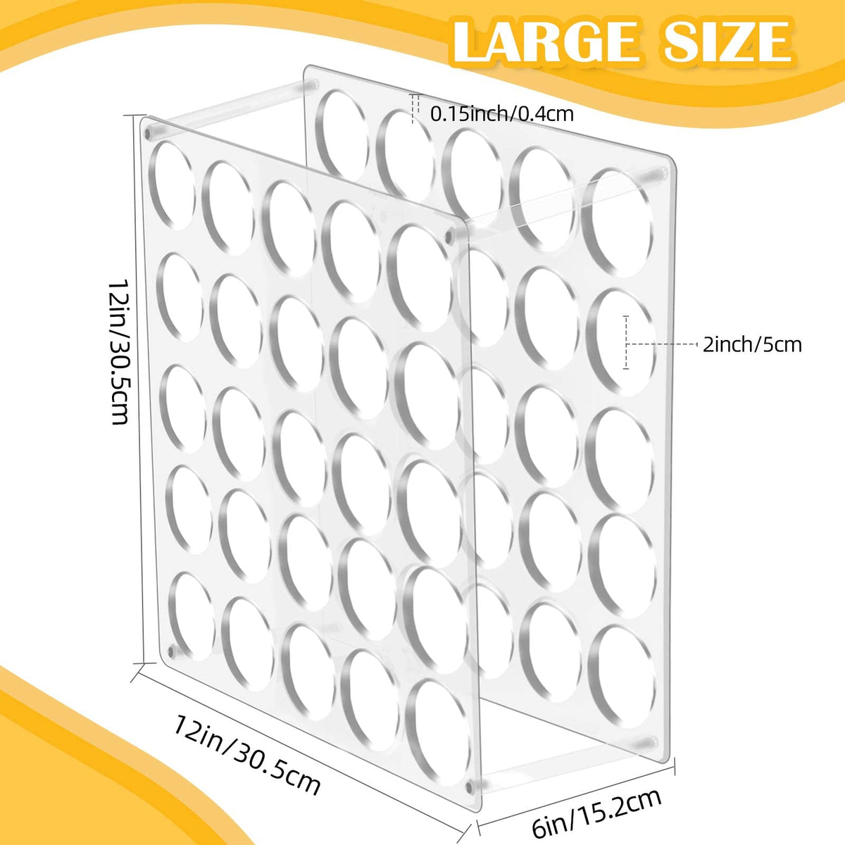volepet Vinyl Storage Rack 25-Holes Vinyl Holder Acrylic Vinyl Roll Storage for Craft Room, Vinyl