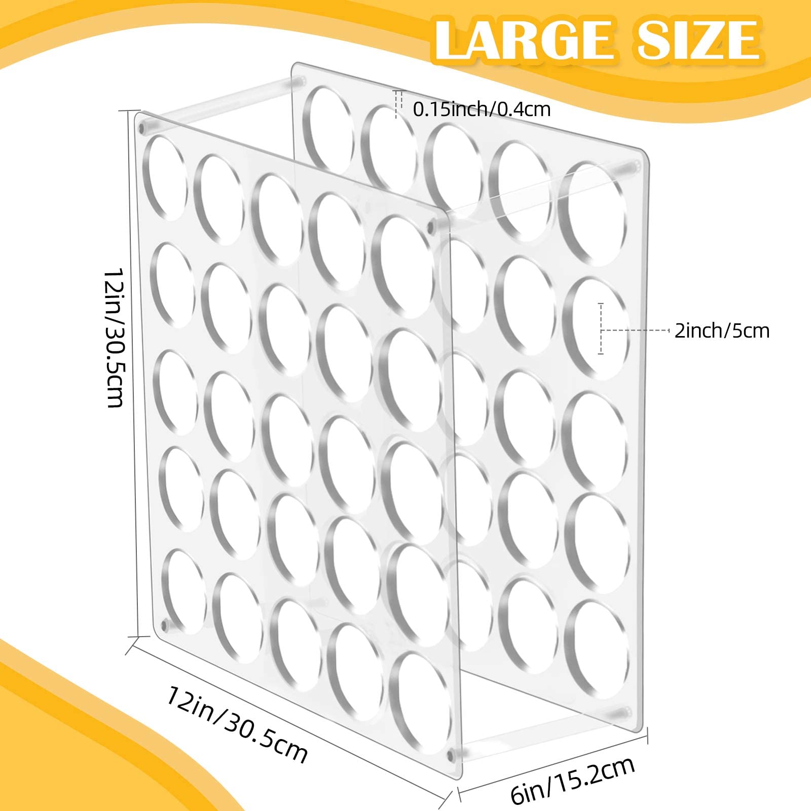 volepet Vinyl Storage Rack 25-Holes Vinyl Holder Acrylic Vinyl Roll Storage for Craft Room, Vinyl