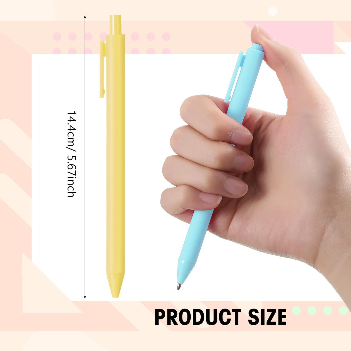 Fulmoon 50 Pcs Cute Pens Retractable 1.0mm, Macaron Color Black Ink