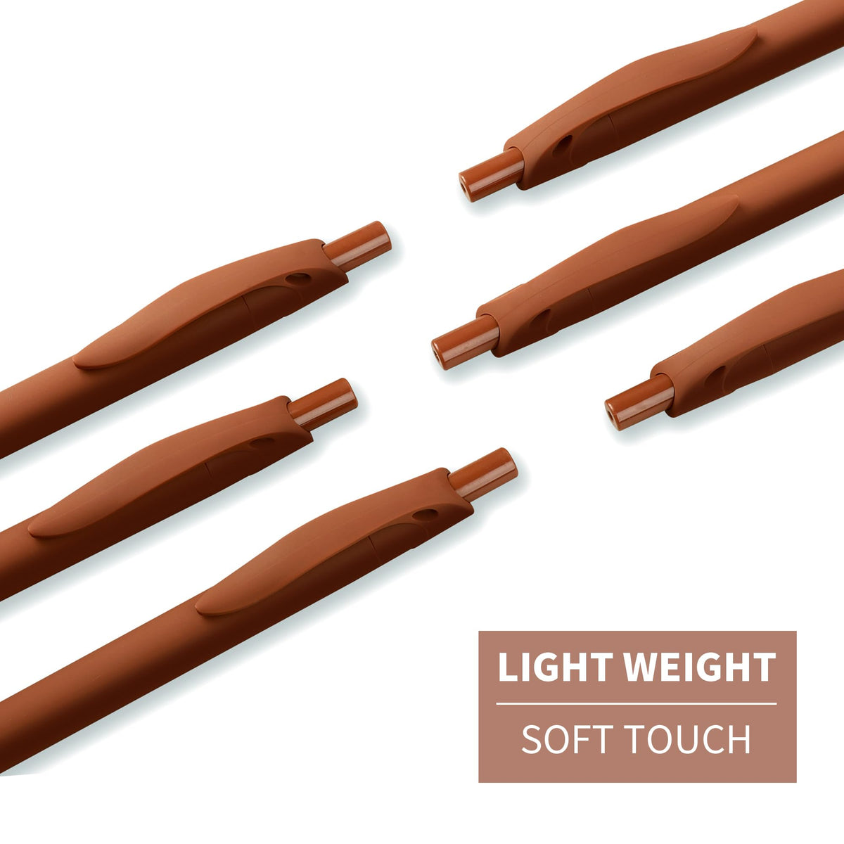 deegtran Pens Bulk, 50 Pack No Bleed Brown Click Pen, Wholesale Retractable Ballpoint Pens, Pens