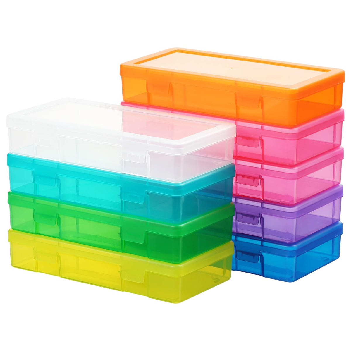 OMNISAFE 9 Pack Medium Colored Plastic Hobby Art Craft Organizer, Mini Plastic Storage Containers