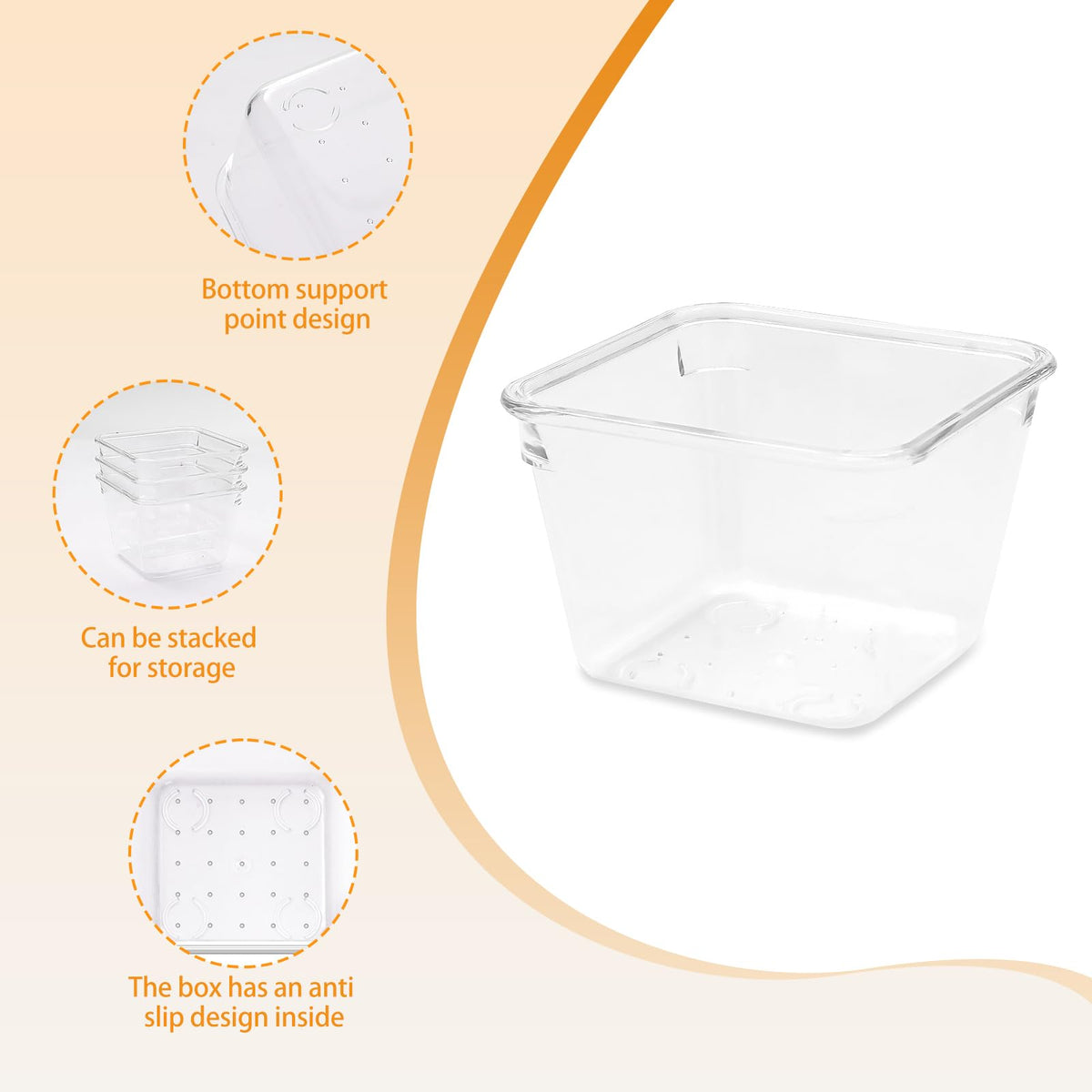 Trotianingyu Clear Acrylic Drawer Organizers Set Storage for Makeup, Office Desk Small Vanity Trays