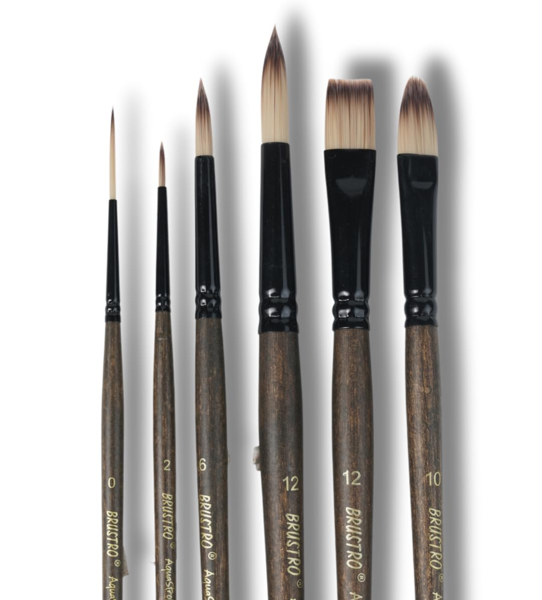 Brustro AquaStrokes Artist Brushes | Set of 6 | Ideal for Watercolour, Gouache, Acrylics, Oil