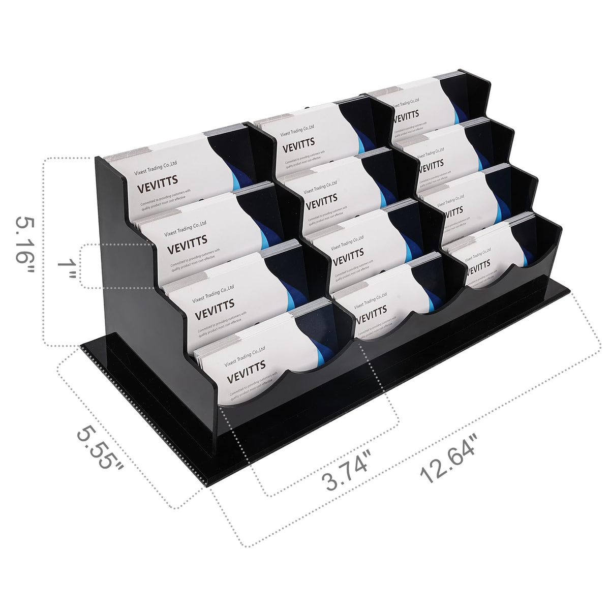 Vevitts Business Card Holder, Acrylic Business Card Display, Clear Desktop Business Card Stand for