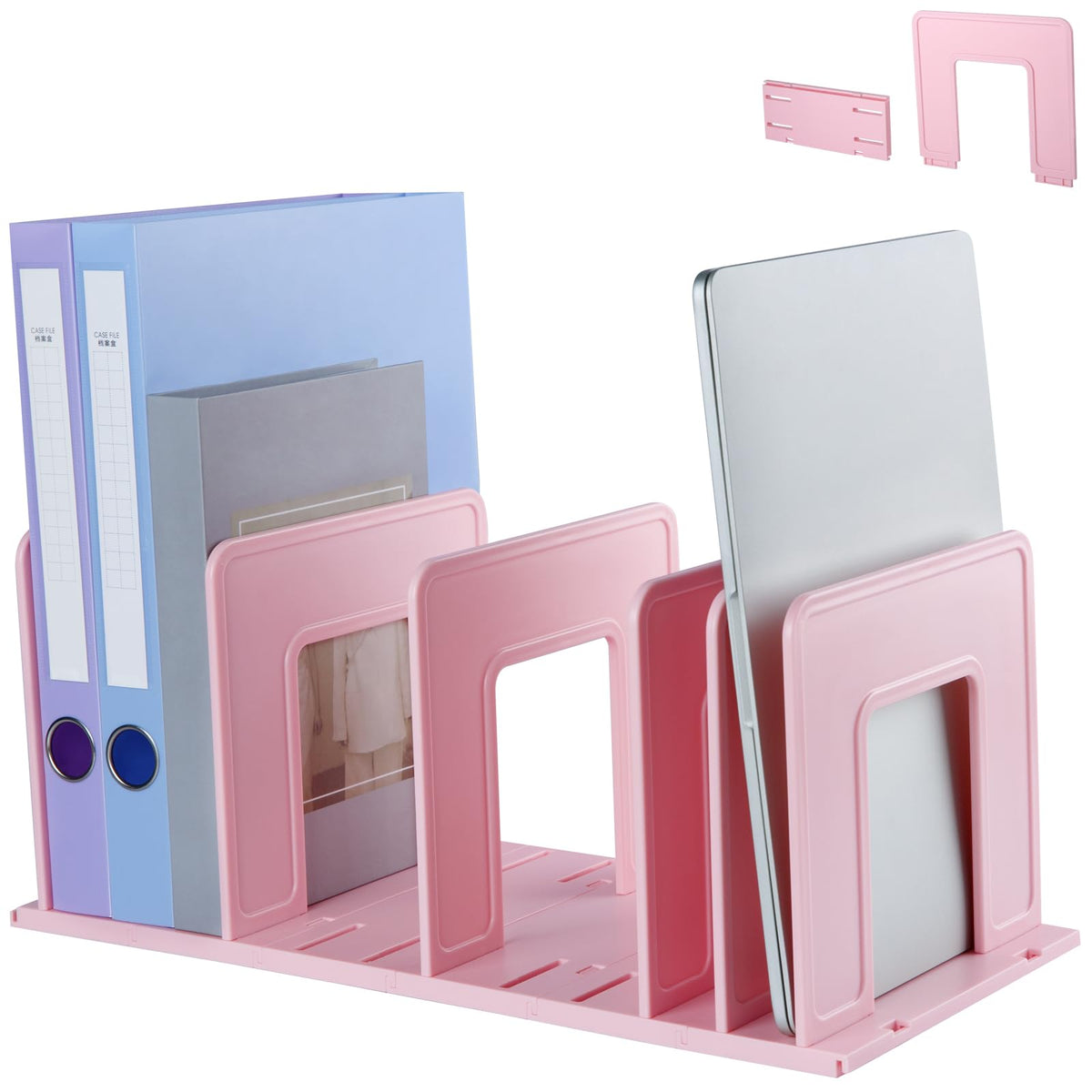 LuluEasy Adjustable Vertical File Sorter Sturdy Plastic Expandable Upright File Holder, Desktop