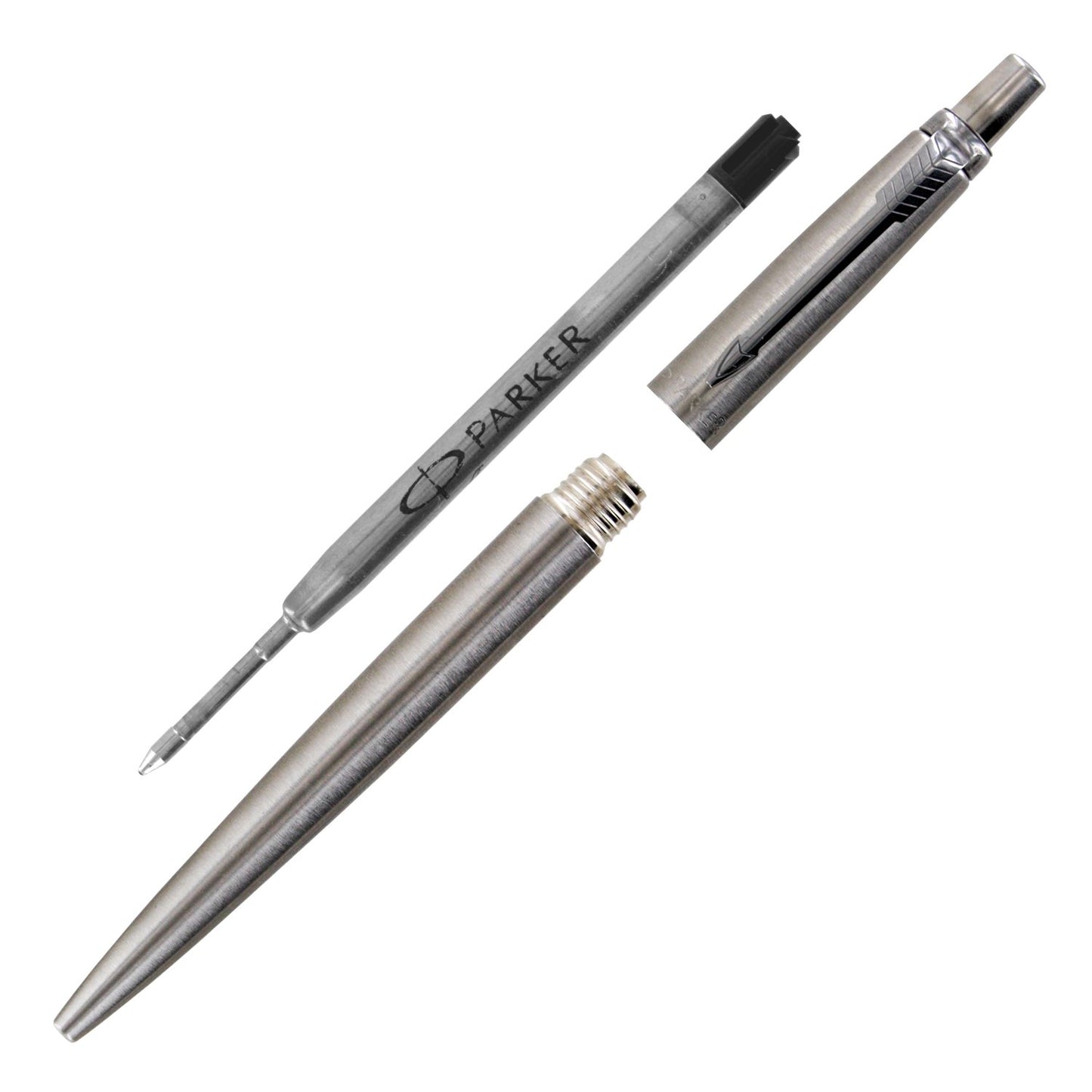 Parker Jotter Pen, Stainless Steel, Medium Point, Black Ink