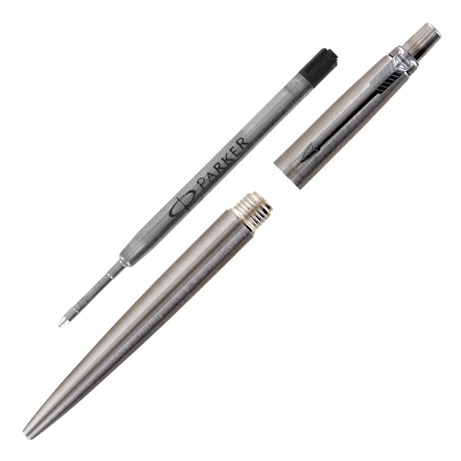 Parker Jotter Pen, Stainless Steel, Medium Point, Black Ink