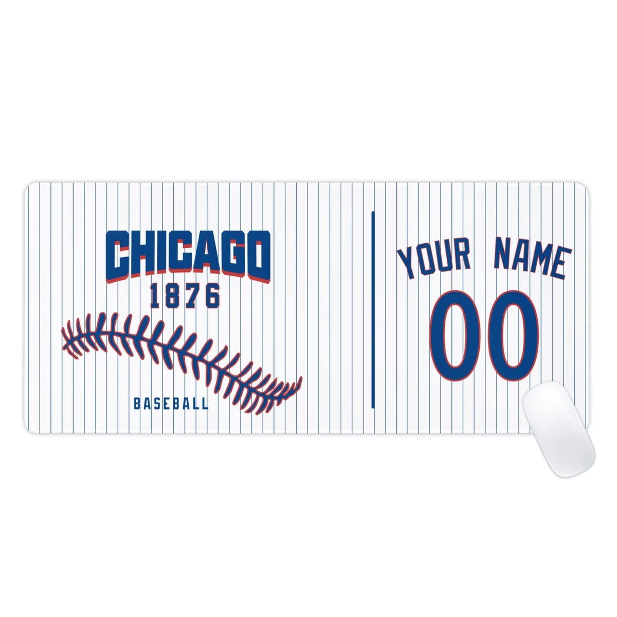 Chicago Mouse Pad Custom Any Name and Number Personalized Desk Pad for Men Women Youth Gifts