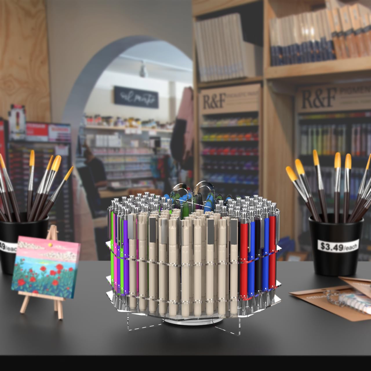 Marketing Holders 120 Slot Pen Holder Clear Acrylic Organizer Tabletop Display Color Pencils Makeup