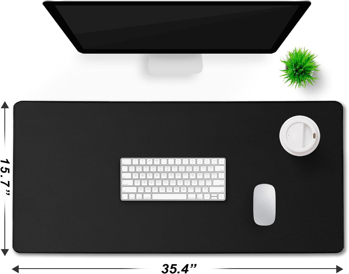 Large Gaming Mouse Pad with Extended Stitched Edges, 35.4x15.7 Inch Durable Non-Slip Natural Rubber