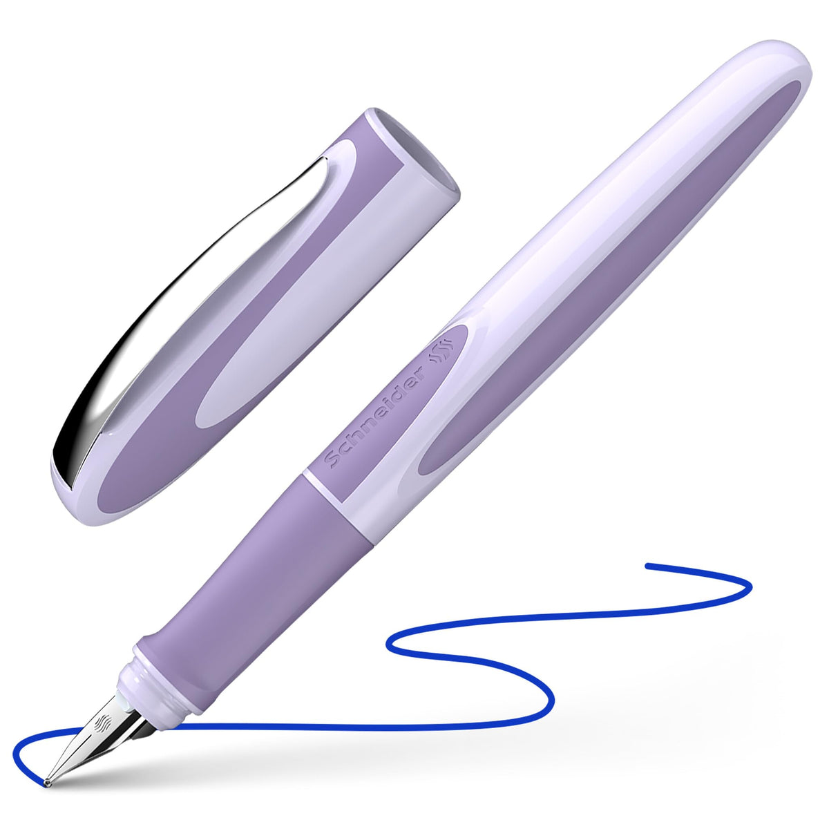 Schneider Ray fountain pen (right-handed, incl. Standard ink cartridge royal blue) lavender