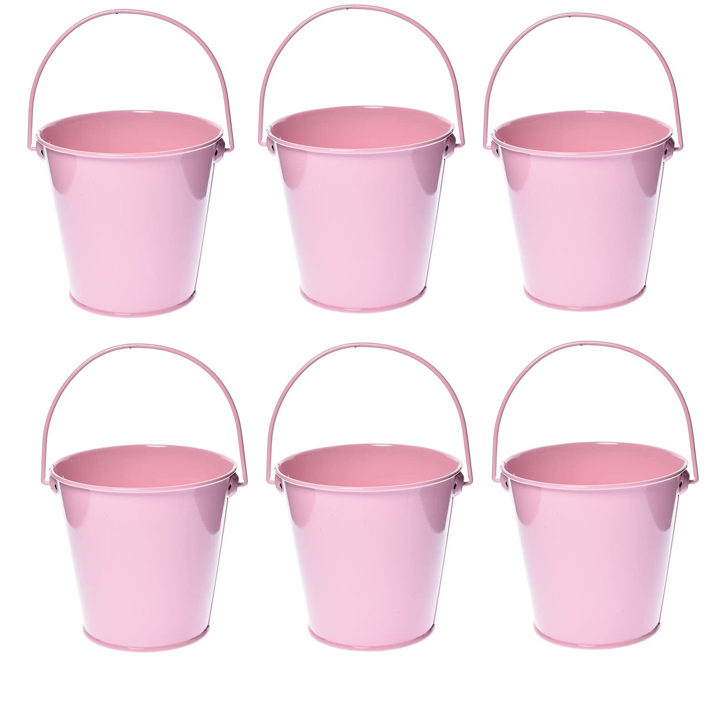 TAKMA Colored Metal Buckets with Handle, 6 Pack 5.91 Inch Galvanized Iron Pail Bucket for