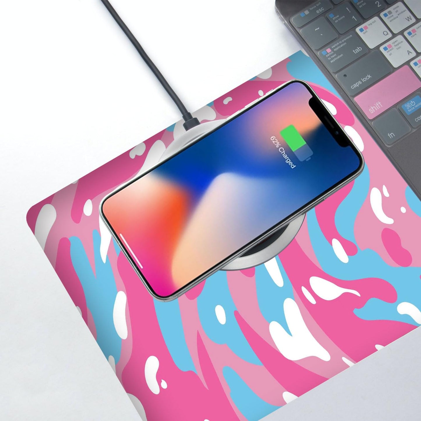 Fluid Pattern XXL Mouse Pad, Thick Waterproof Desk Mat with Stitched Edge