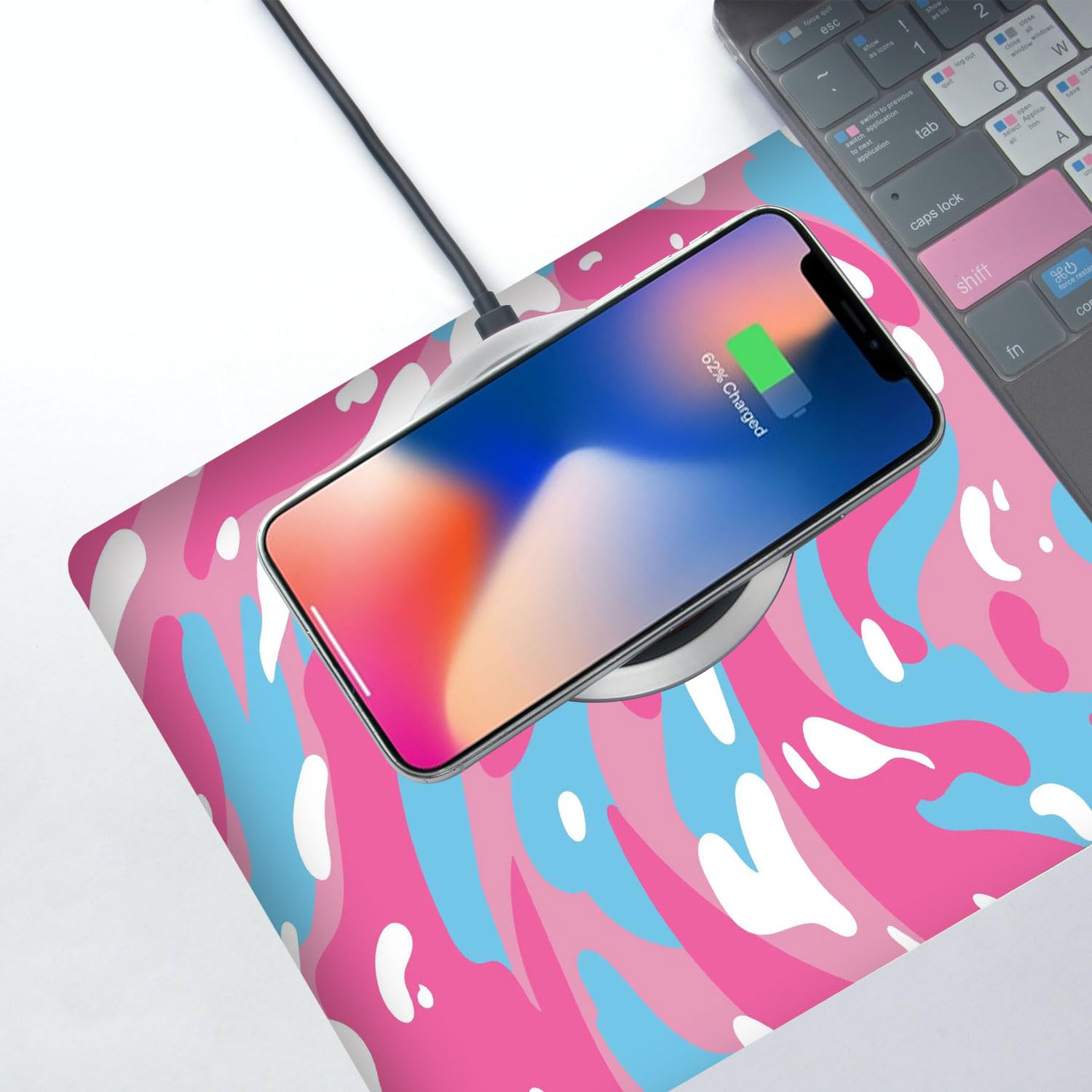 Fluid Pattern XXL Mouse Pad, Thick Waterproof Desk Mat with Stitched Edge