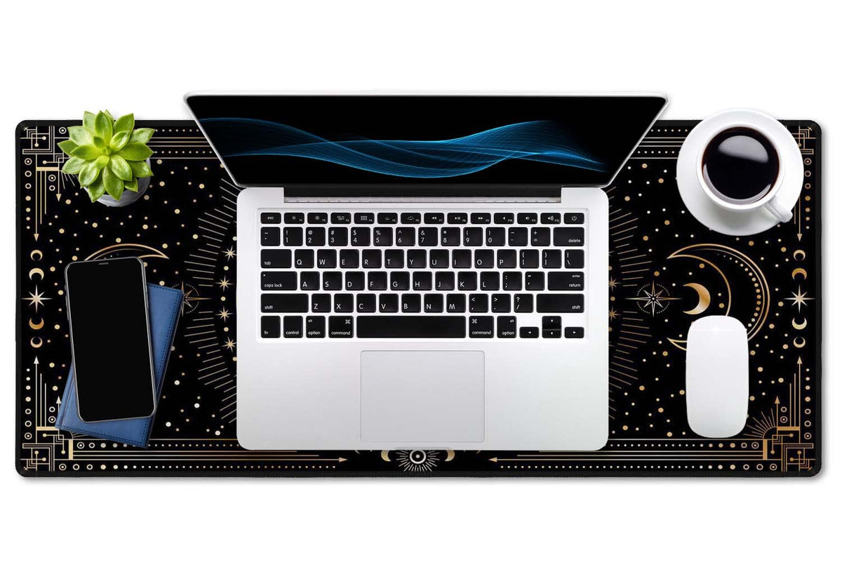 SSOIU Large Mouse Pad, Boho Snake Witch Desk Mat for Desktop, Women Girls Waterproof Gaming