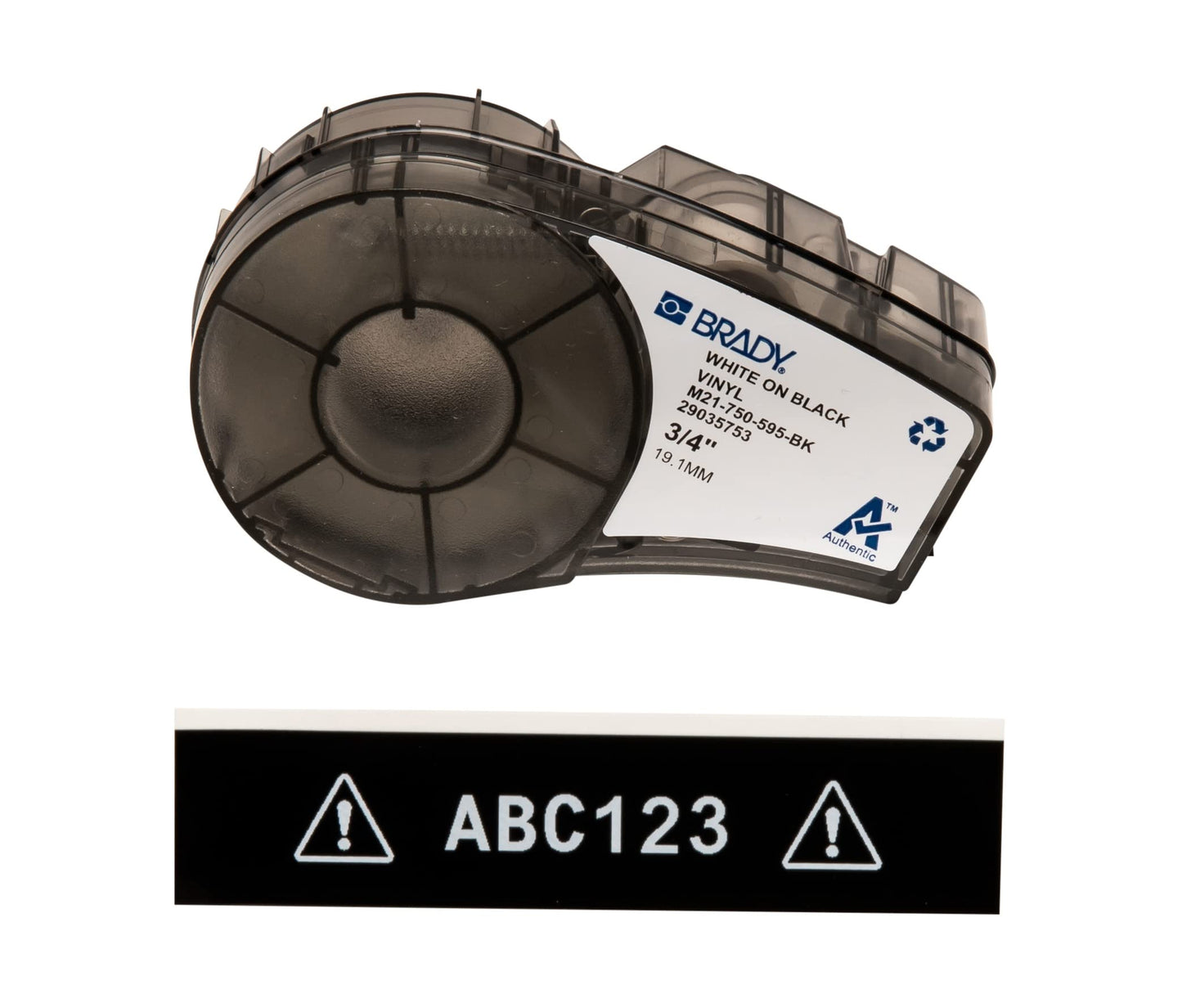 Brady Authentic (M21-750-595-BK) All-Weather Vinyl Label for Indoor/Outdoor ID, Lab and Equipment