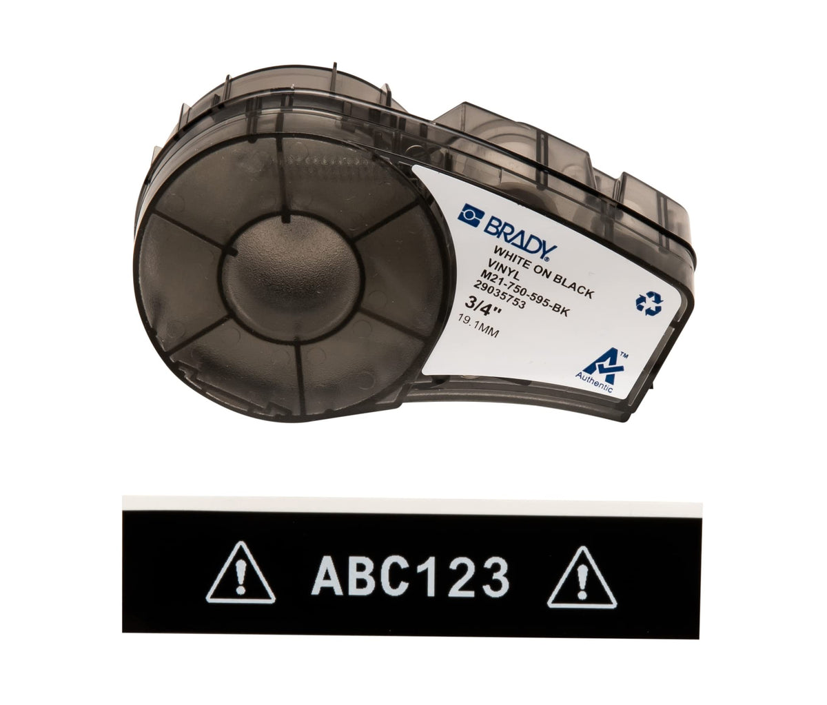 Brady Authentic (M21-750-595-BK) All-Weather Vinyl Label for Indoor/Outdoor ID, Lab and Equipment