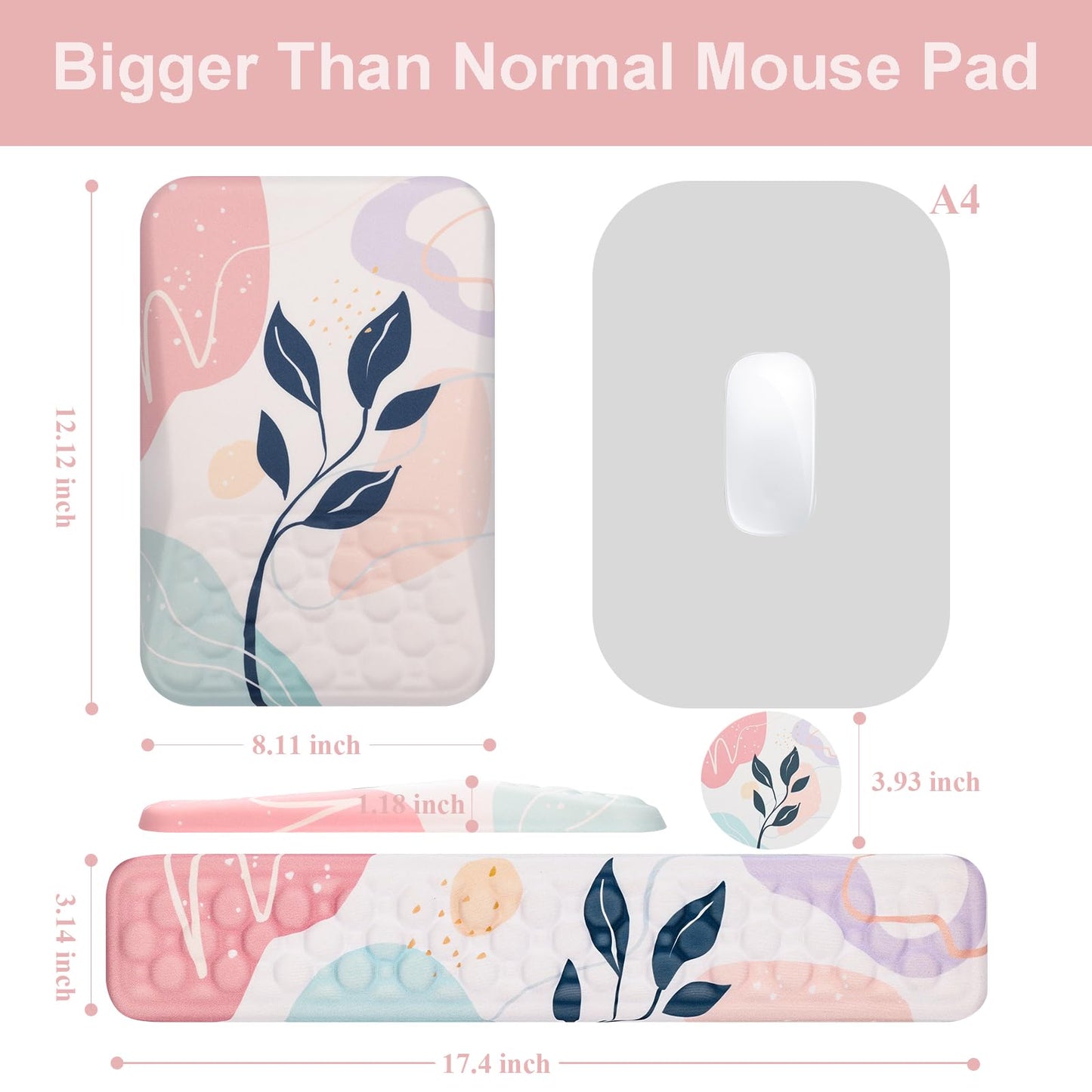 Ospelelf Mouse Pad with Wrist Rest and Keyboard Wrist Rest, Ergonomic Wrist Rest for Computer
