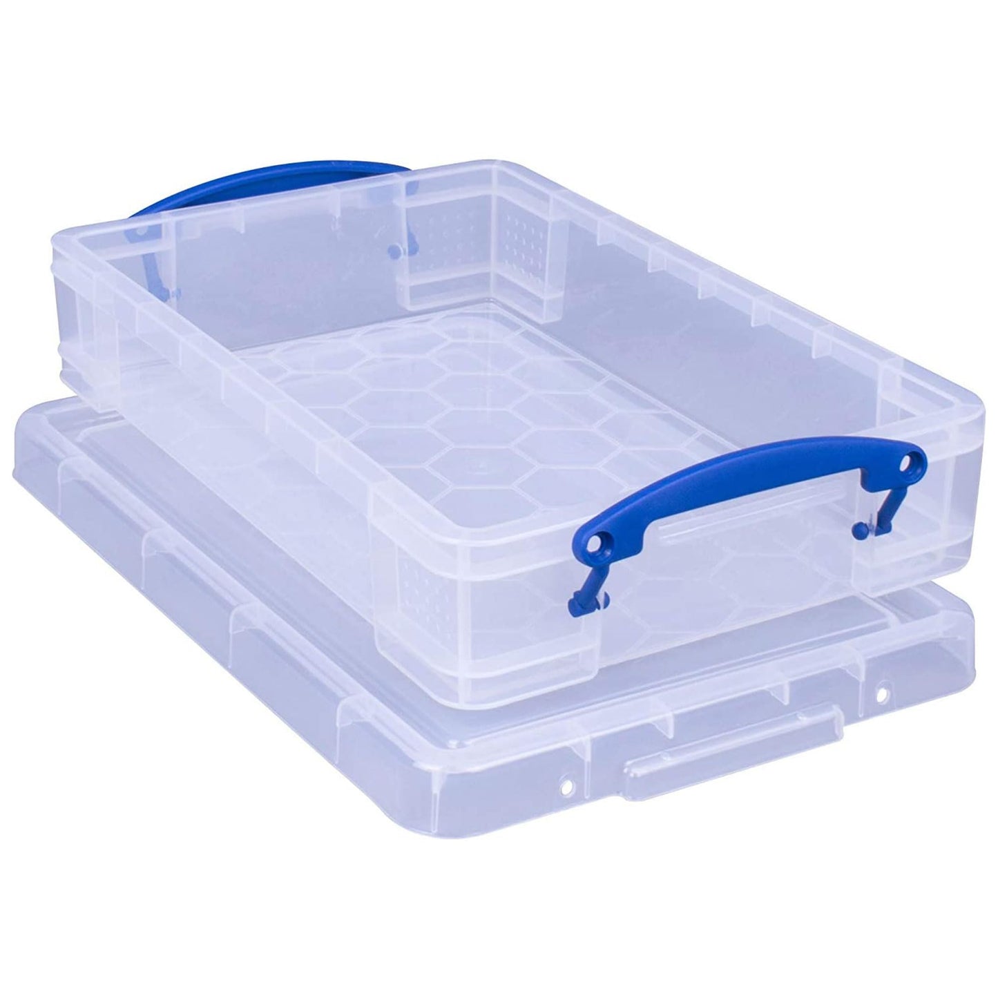 Really Useful Box 4 Liter Plastic Stackable Storage Container w/Snap Lid & Built-In Clip Lock
