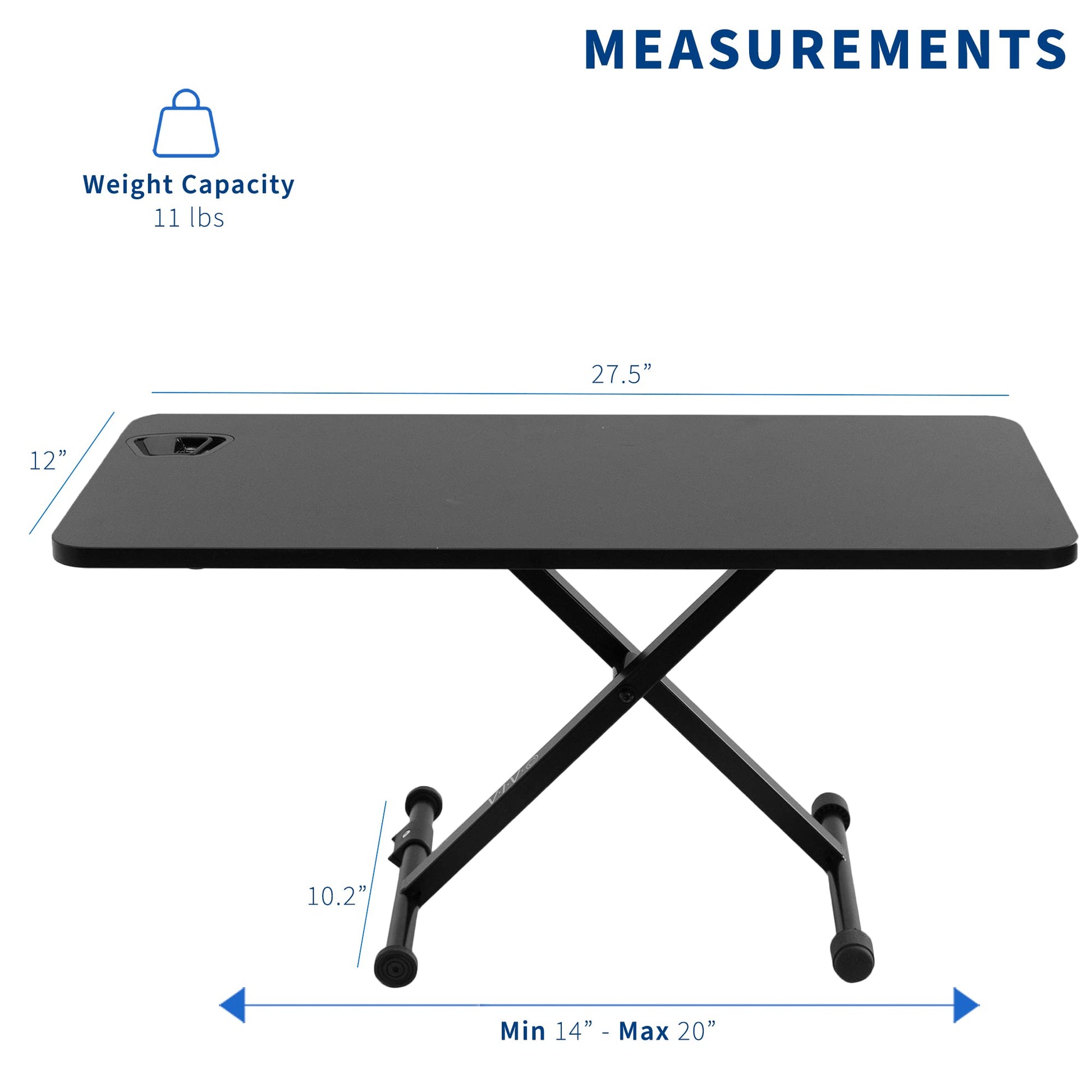 VIVO Black 28 in Single Top Standing Desk Converter, DESK-V011F