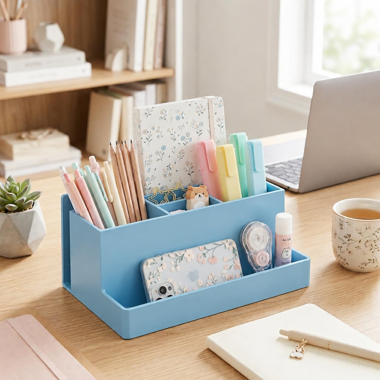 Acrimet Desktop Organizer - Multi Organizer Caddy Holder for Office, Home and School use (Plastic)