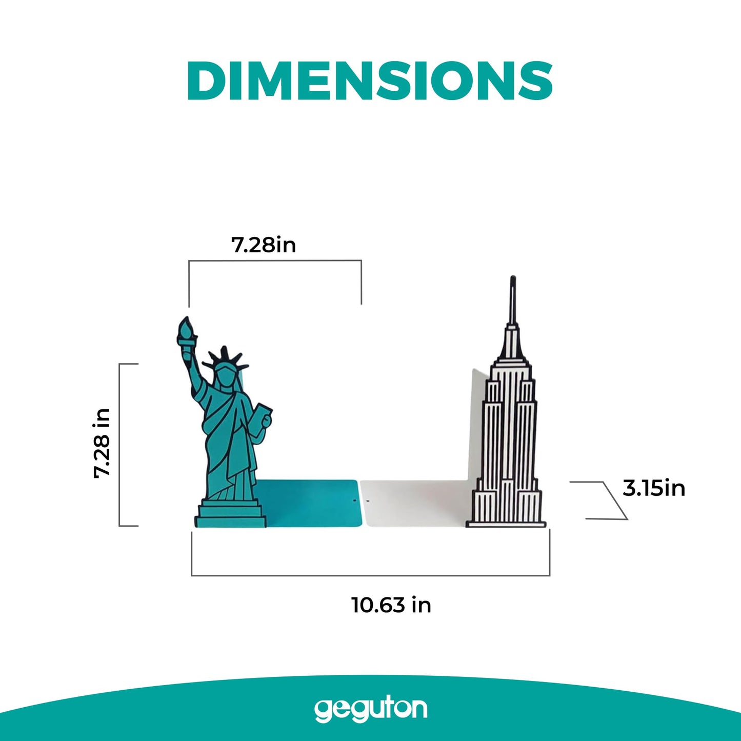 NYC Bookends with Statue of Liberty and Empire State Building Design - Steel with Epoxy Coating
