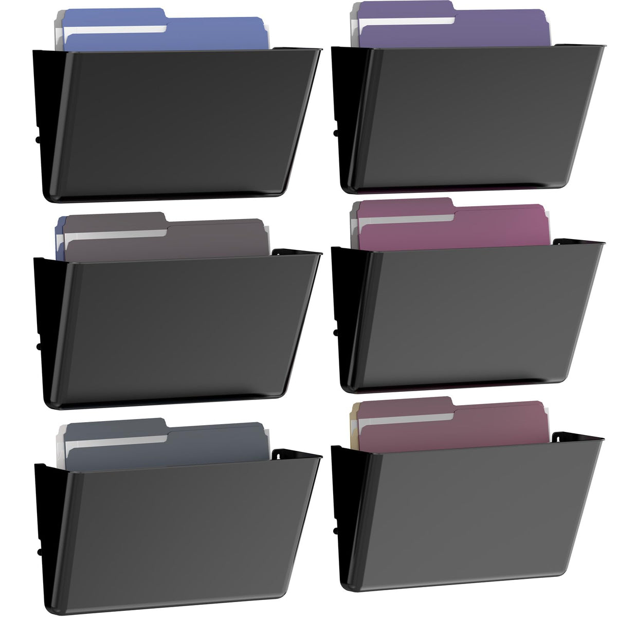 Gawerk Clear Acrylic Single Pocket, Plastic Hanging Wall Mount File Holder for Office Home (Black