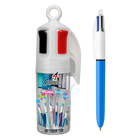 BIC 4 Colours Assorted Retractable Medium Point (1.0 mm) Ballpoint Pens, 6 Pens And Each Pen