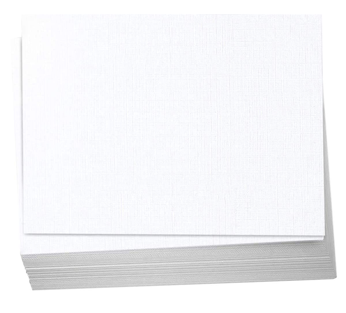 Hamilco White 80lb Cover Heavy 5x7 Linen Index Cards for Crafts (100PK)