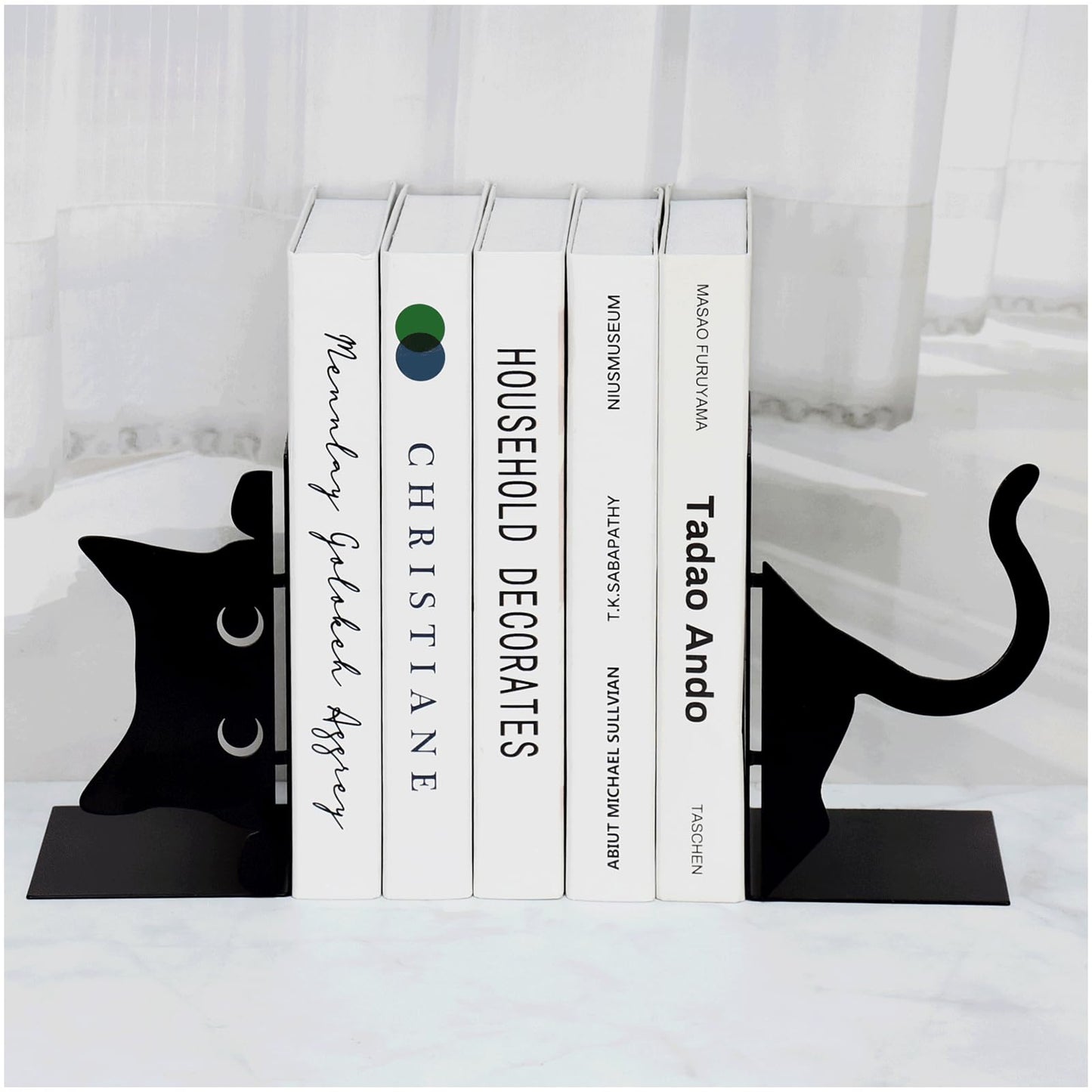 Book Ends Decorative,ENCIMART Book Ends,Metal Bookends,Book Holders for Shelves,Office Decorative