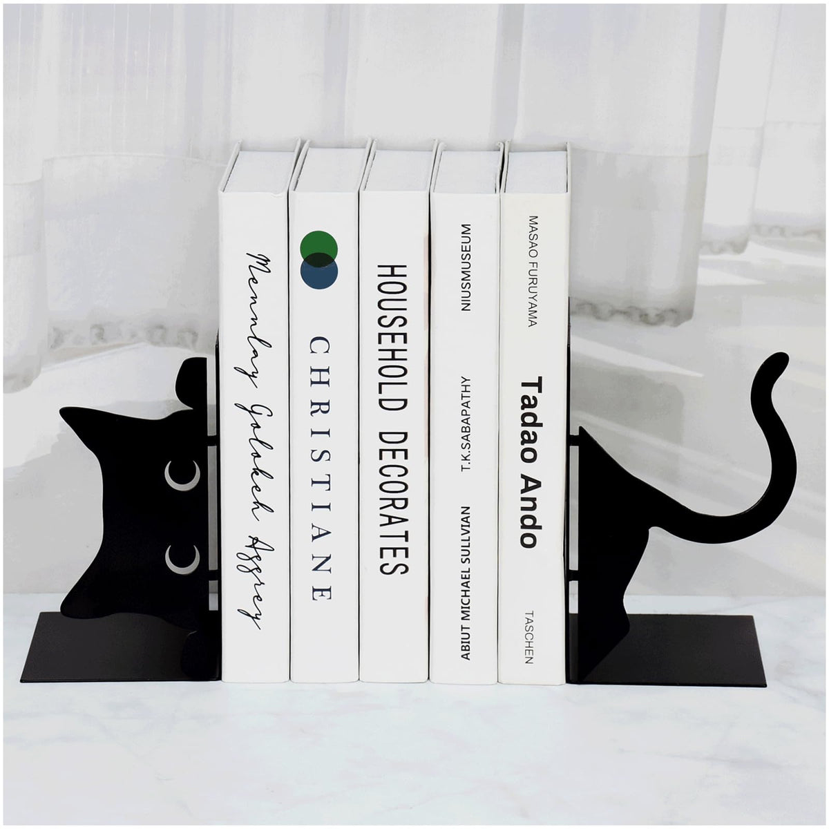 Book Ends Decorative,ENCIMART Book Ends,Metal Bookends,Book Holders for Shelves,Office Decorative