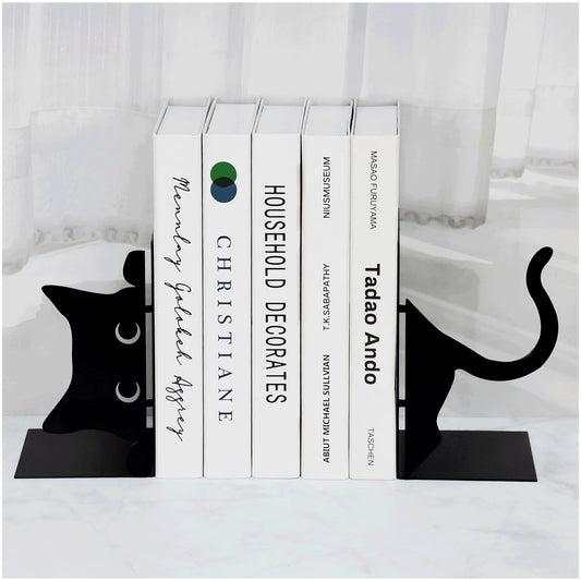 Book Ends Decorative,ENCIMART Book Ends,Metal Bookends,Book Holders for Shelves,Office Decorative
