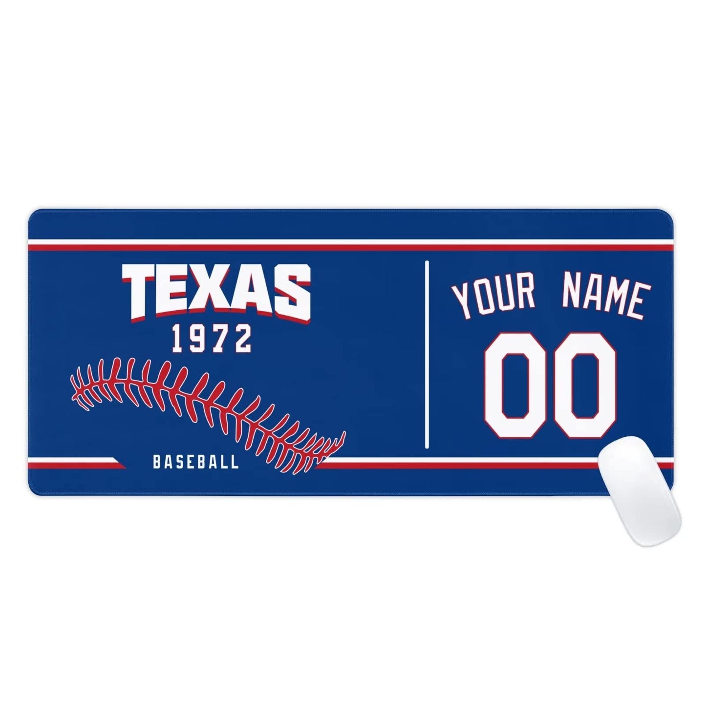 Texas Mouse Pad Custom Any Name and Number Personalized Desk Pad for Men Women Youth Gifts