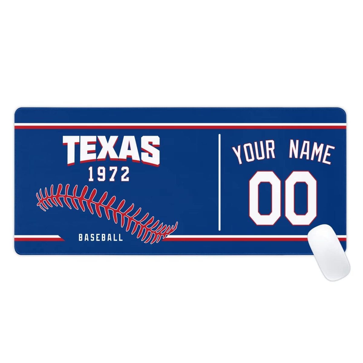 Texas Mouse Pad Custom Any Name and Number Personalized Desk Pad for Men Women Youth Gifts