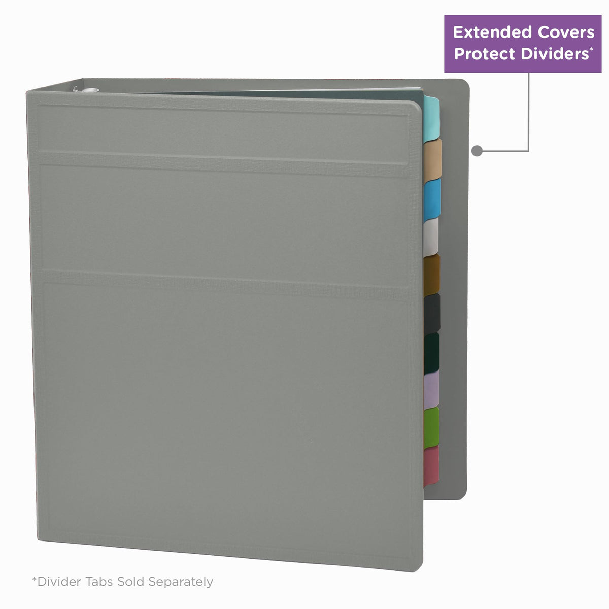 Carstens 2-Inch Heavy Duty 3-Ring Binder - Side Opening, Ash Gray, Durable Plastic, Precision