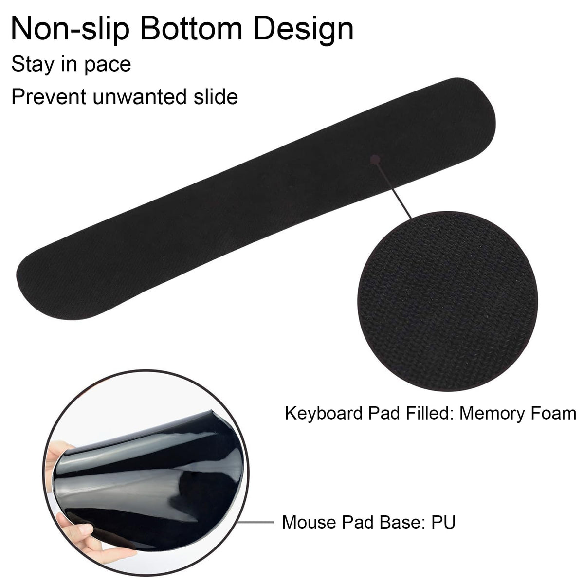Wiabsi Mouse Pad and Keyboard Wrist Rest Support,Ergonomic Mouse Pad Set