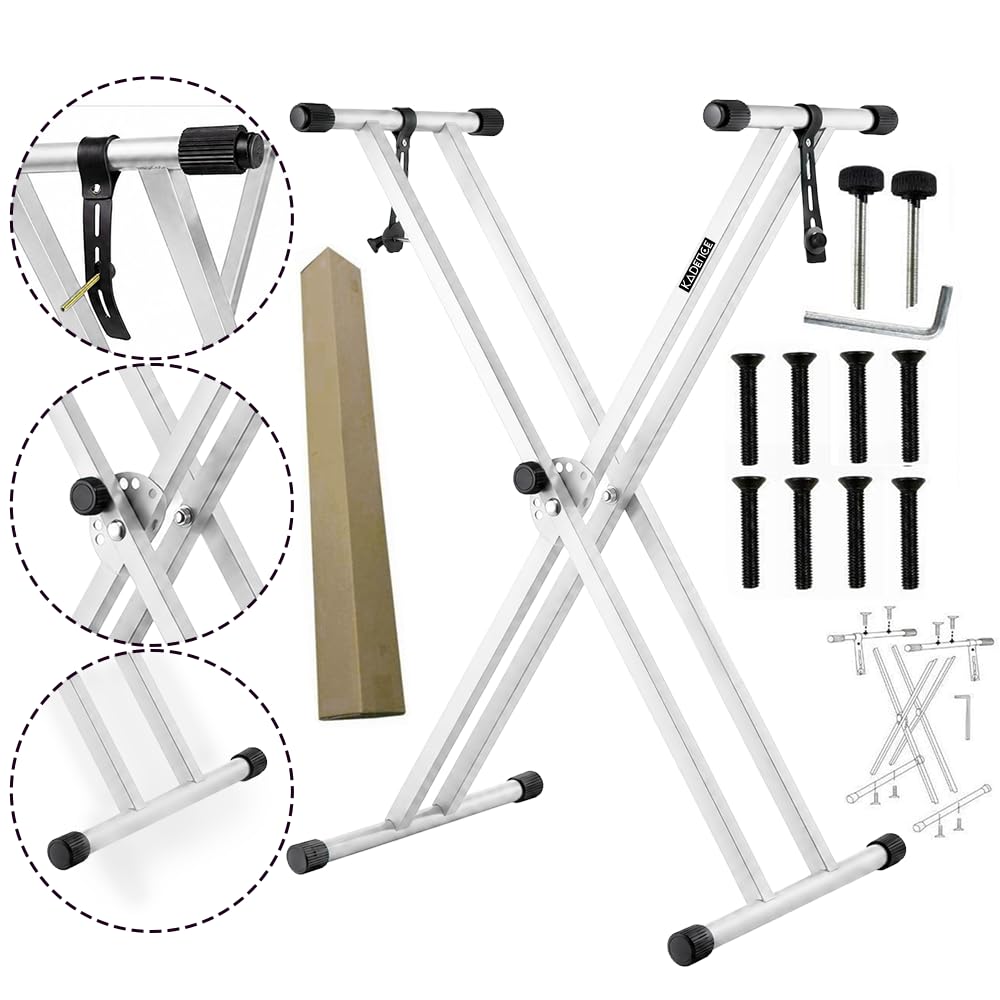 Kadence NK13WH Touring Series 3kg Double-X Keyboard Stand | Heavy-Duty Frame & Secure Locking