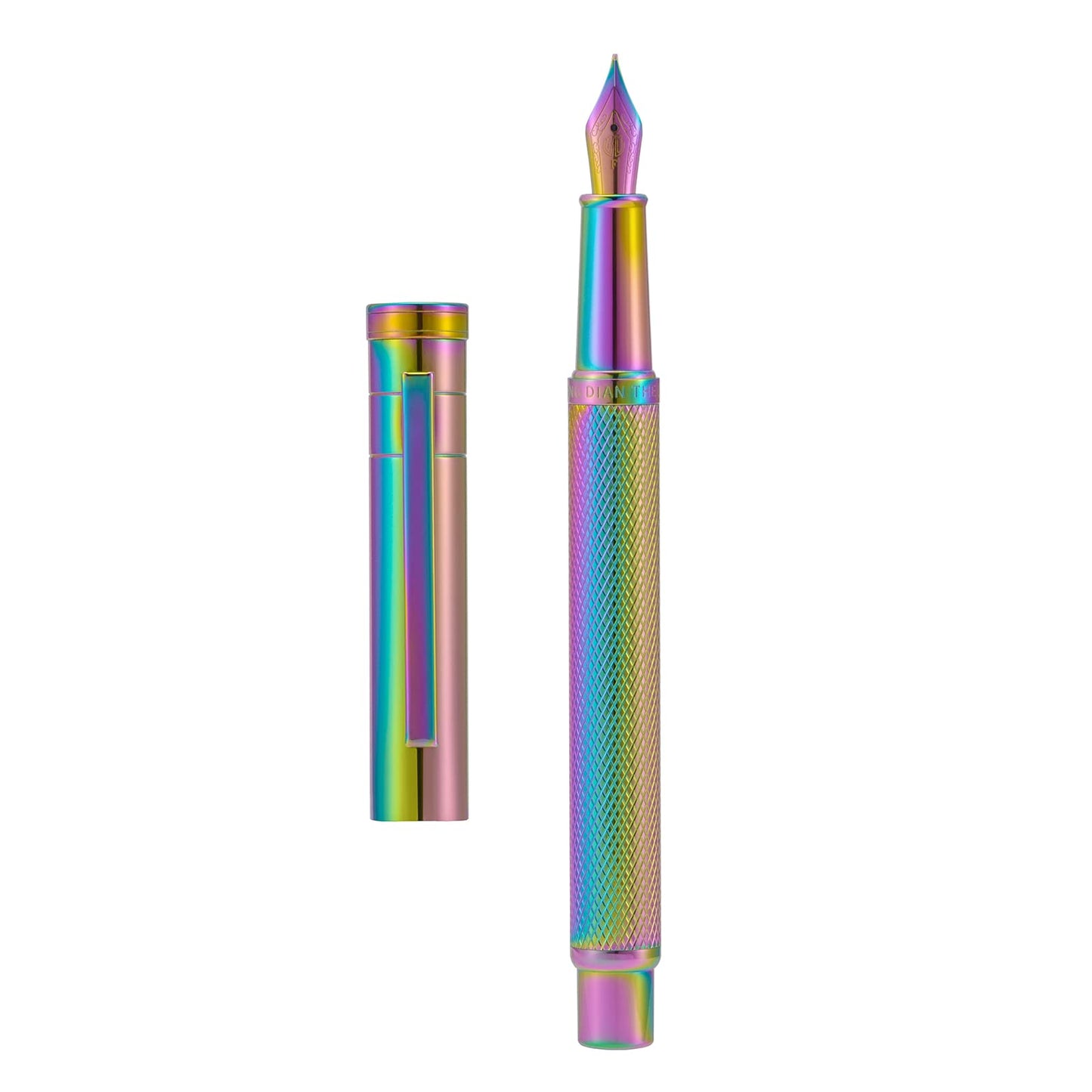 Asvine Hongdian Forest Fountain Pen Fine Nib Rainbow Color with Converter and Metal Pen Box Set