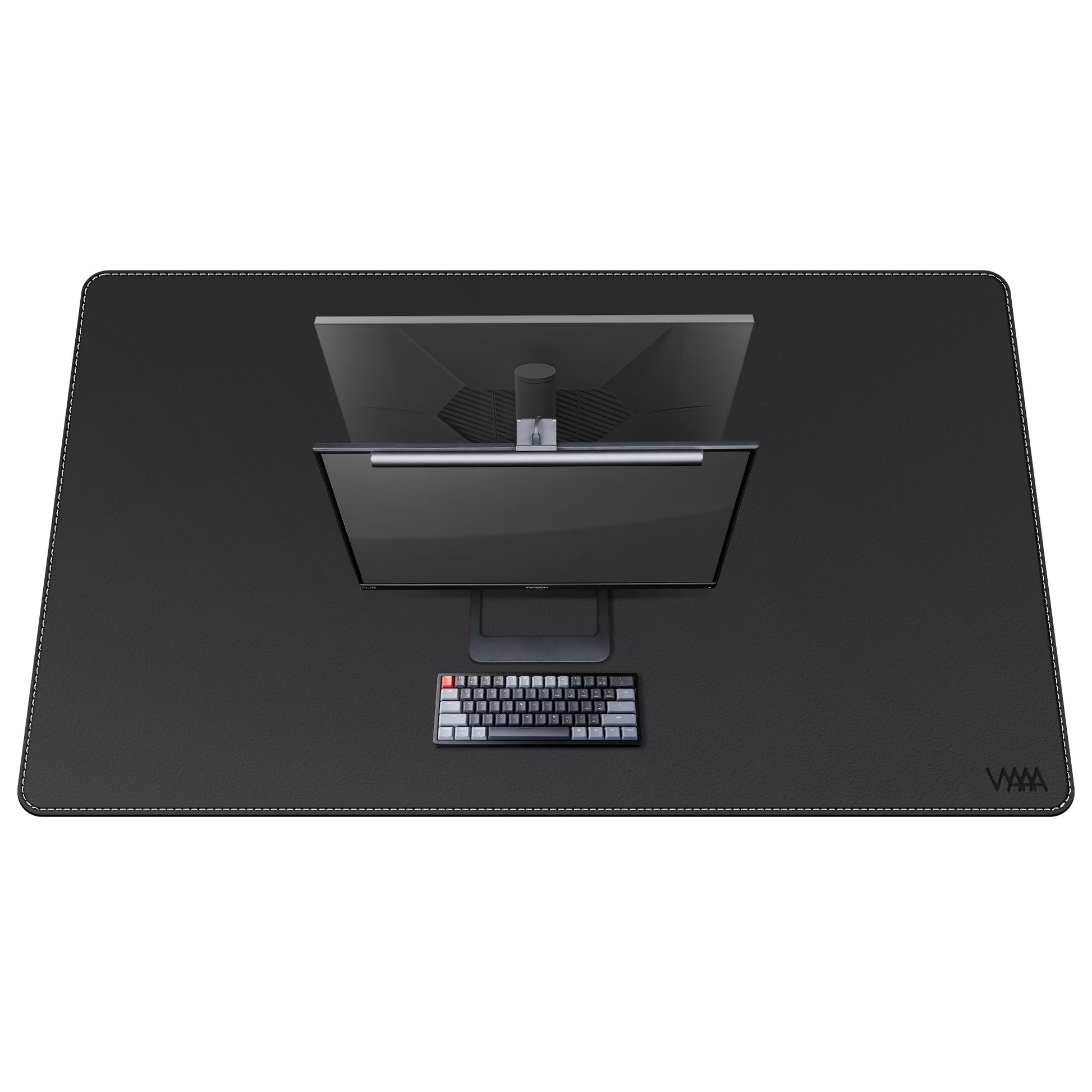 Vyaaa PU Office Desk Pad Mat, 55"×34" Extra Large Mouse Pad for Desk, Black