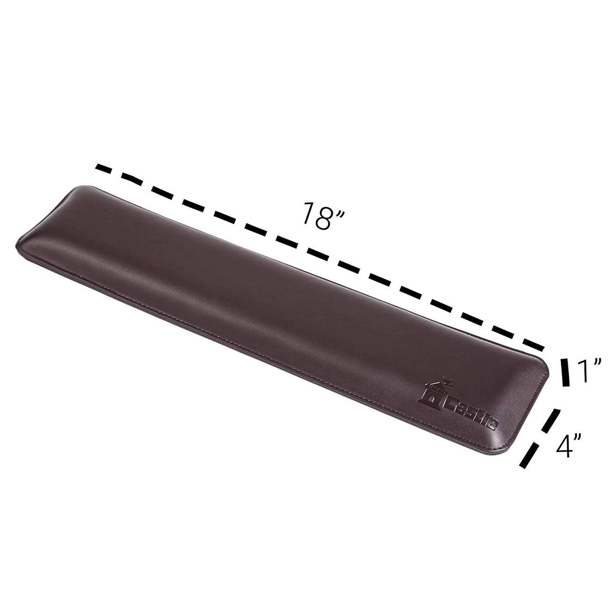Bailey Full Size by Castle - Leather Ergonomic Computer Wrist Rest Pad for Keyboards with Around